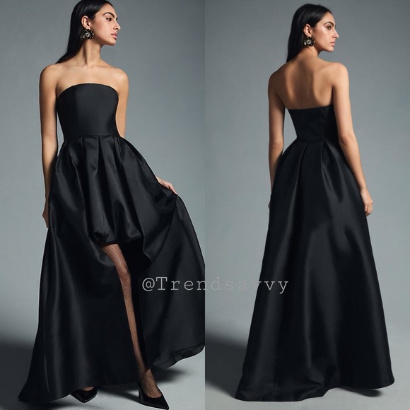 Anthropologie Dresses & Skirts - ANTHROPOLOGIE Hutch Strapless High Low Bubble Maxi Dress Black Size 8 NWT